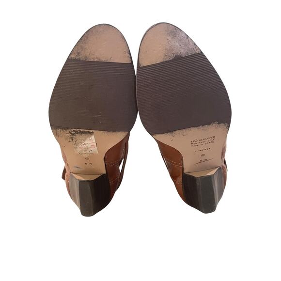 Enzo Angiolini Boots Womens Size 8 Brown Leather Y-Harness Knee High Buckle - Picture 9 of 11